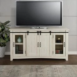 Rustic White Metal TV Stand Fits Fits TVs Up to 70 in. with Adjustable Shelves by Martin Svensson Home 15 Rustic White Metal TV Stand Fits Fits TVs Up to 70 in. with Adjustable Shelves by Martin Svensson Home -EVERGLADE HOME Shop white martin svensson home tv stands 90903 31 1000