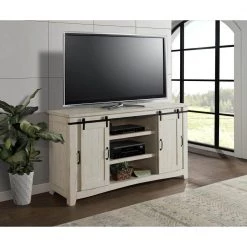 Rustic White Metal TV Stand Fits Fits TVs Up to 70 in. with Adjustable Shelves by Martin Svensson Home 13 Rustic White Metal TV Stand Fits Fits TVs Up to 70 in. with Adjustable Shelves by Martin Svensson Home -EVERGLADE HOME Shop white martin svensson home tv stands 90903 66 1000
