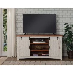 Toas White Metal TV Stand Fits TVs Up to 70 in. with Adjustable Shelves by Martin Svensson Home -EVERGLADE HOME Shop white martin svensson home tv stands 90906 1f 1000