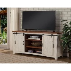 Toas White Metal TV Stand Fits TVs Up to 70 in. with Adjustable Shelves by Martin Svensson Home -EVERGLADE HOME Shop white martin svensson home tv stands 90906 fa 1000