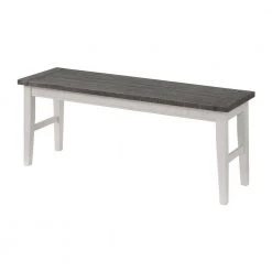 Monterey White Stain with Grey Stain Seat Solid Wood Dining Bench (19 in. H x 45 in. W x 15 in. D) by Martin Svensson Home