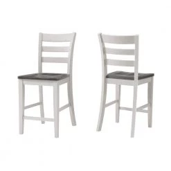 Monterey White Stain and Grey Solid Wood Counter Height Dining Chair (Set of 2) by Martin Svensson Home 11 Monterey White Stain and Grey Solid Wood Counter Height Dining Chair (Set of 2) by Martin Svensson Home -EVERGLADE HOME Shop white stain and grey martin svensson home dining chairs 5908963 4f 1000