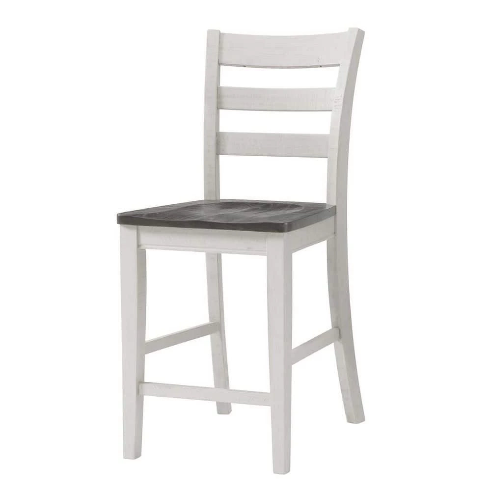 Monterey White Stain and Grey Solid Wood Counter Height Dining Chair (Set of 2) by Martin Svensson Home 1 Monterey White Stain and Grey Solid Wood Counter Height Dining Chair (Set of 2) by Martin Svensson Home