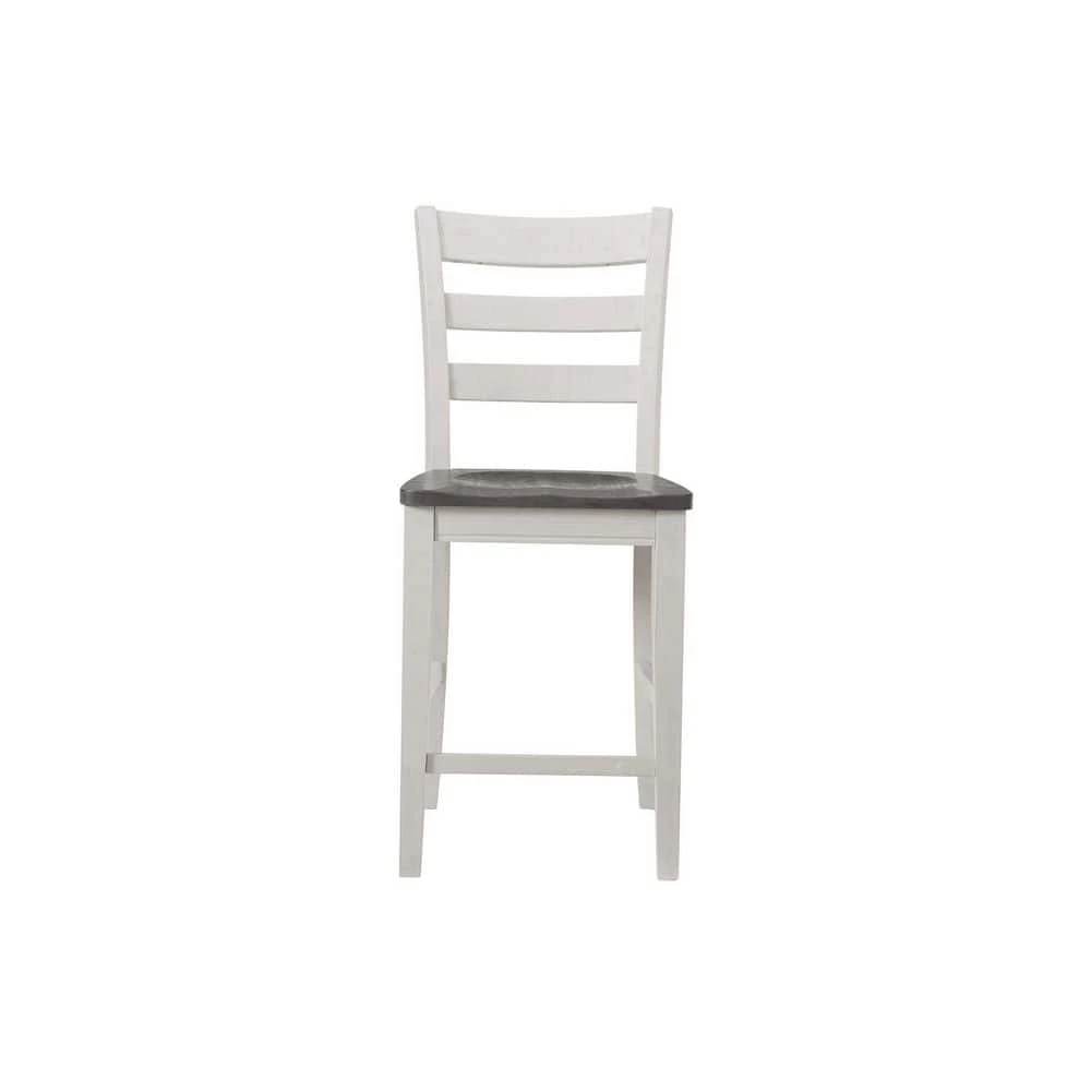 Monterey White Stain and Grey Solid Wood Counter Height Dining Chair (Set of 2) by Martin Svensson Home 4 Monterey White Stain and Grey Solid Wood Counter Height Dining Chair (Set of 2) by Martin Svensson Home - Image 4