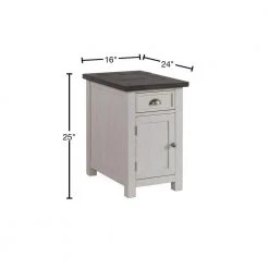 Monterey 16 in. White and Grey Chairside End Table with Power by Martin Svensson Home -EVERGLADE HOME Shop white stain and grey martin svensson home end side tables 890675 40 1000