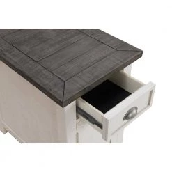 Monterey 16 in. White and Grey Chairside End Table with Power by Martin Svensson Home -EVERGLADE HOME Shop white stain and grey martin svensson home end side tables 890675 77 1000