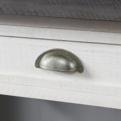 Monterey 57 in. Rectangular Stain and Grey Solid Pine Wood 2-Drawer Lift Top Computer Desk with Fingerprint Lock by Martin Svensson Home -EVERGLADE HOME Shop white stain and grey martin svensson home standing desks 7908902 76 1000