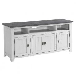 Foundry 65 in. White Stain with Grey Top Solid Wood TV Stand Fits TV's up to 70 in. by Martin Svensson Home -EVERGLADE HOME Shop white stain and grey martin svensson home tv stands 90925 c3 1000