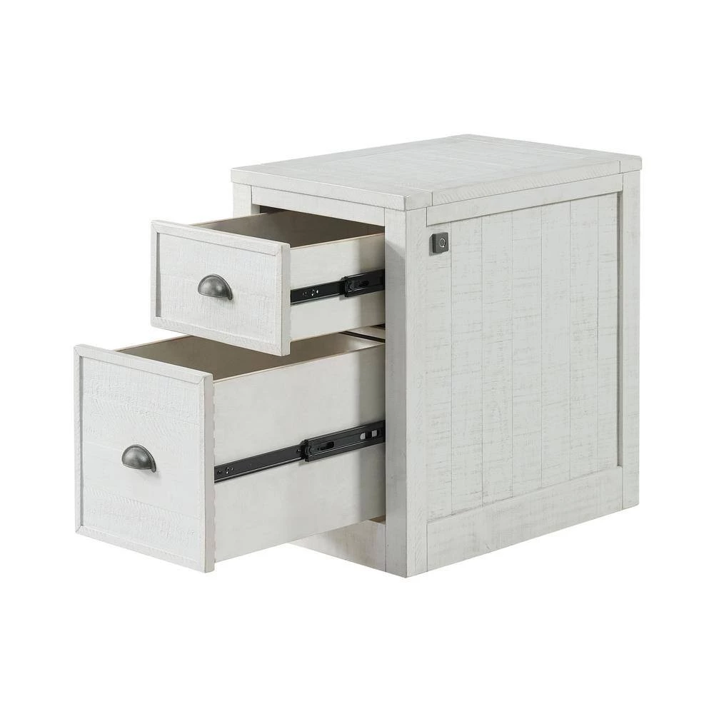 Monterey White Stain File Cabinet with 2-Drawers and Fingerprint Lock by Martin Svensson Home 7 Monterey White Stain File Cabinet with 2-Drawers and Fingerprint Lock by Martin Svensson Home - Image 7