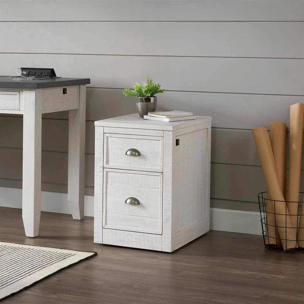 Monterey White Stain File Cabinet with 2-Drawers and Fingerprint Lock by Martin Svensson Home 5 Monterey White Stain File Cabinet with 2-Drawers and Fingerprint Lock by Martin Svensson Home - Image 5