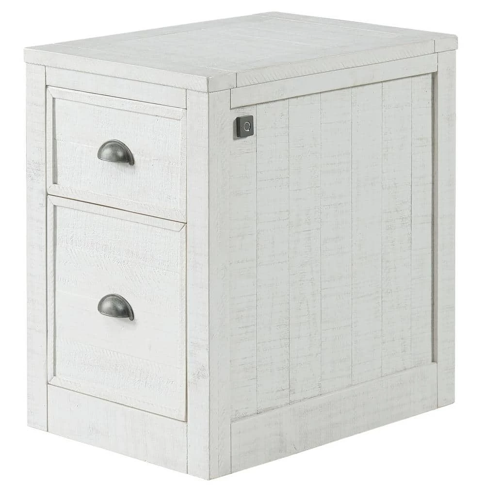 Monterey White Stain File Cabinet with 2-Drawers and Fingerprint Lock by Martin Svensson Home 2 Monterey White Stain File Cabinet with 2-Drawers and Fingerprint Lock by Martin Svensson Home - Image 2