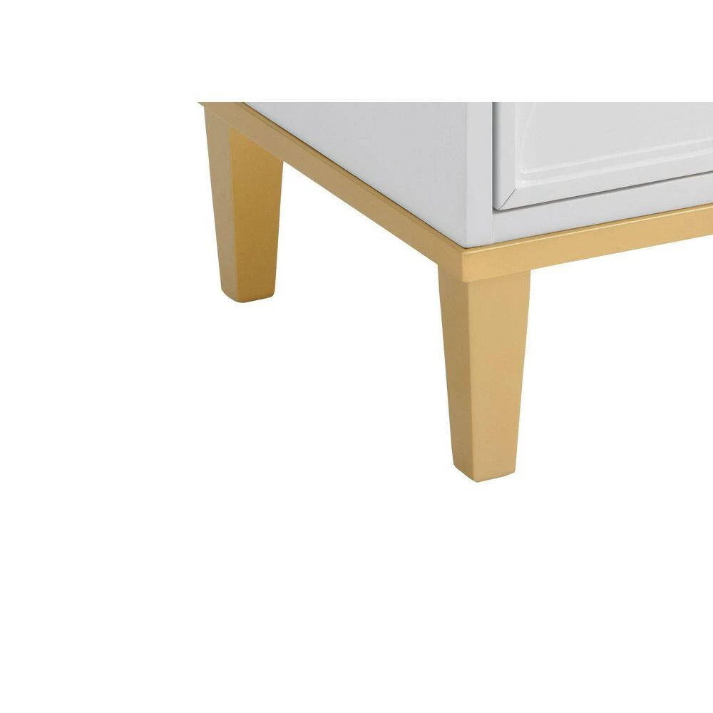 Emma 2-Drawer White and Gold Nightstand (27 in. H x 25 in. W x 17 in. D) by Martin Svensson Home 3 Emma 2-Drawer White and Gold Nightstand (27 in. H x 25 in. W x 17 in. D) by Martin Svensson Home - Image 3