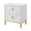 Emma 2-Drawer White and Gold Nightstand (27 in. H x 25 in. W x 17 in. D) by Martin Svensson Home