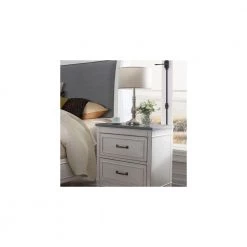 Del Mar 2-Drawer White with Grey Top Nightstand with Fingerprint Lock (28.5 in. H x 27.25 in. W x 16.5 in. D) by Martin Svensson Home 9 Del Mar 2-Drawer White with Grey Top Nightstand with Fingerprint Lock (28.5 in. H x 27.25 in. W x 16.5 in. D) by Martin Svensson Home -EVERGLADE HOME Shop white with grey top martin svensson home nightstands 6802923 31 1000