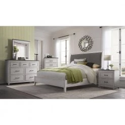 Del Mar 2-Drawer White with Grey Top Nightstand with Fingerprint Lock (28.5 in. H x 27.25 in. W x 16.5 in. D) by Martin Svensson Home 8 Del Mar 2-Drawer White with Grey Top Nightstand with Fingerprint Lock (28.5 in. H x 27.25 in. W x 16.5 in. D) by Martin Svensson Home -EVERGLADE HOME Shop white with grey top martin svensson home nightstands 6802923 4f 1000