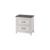 Del Mar 2-Drawer White with Grey Top Nightstand with Fingerprint Lock (28.5 in. H x 27.25 in. W x 16.5 in. D) by Martin Svensson Home