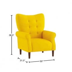 Cecily Yellow Velvet Tufted Back Club Accent Chair by EVERGLADE HOME -EVERGLADE HOME Shop yellow everglade home accent chairs lx 1046yw 1 40 1000