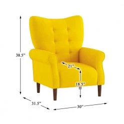 Cecily Yellow Velvet Tufted Back Club Accent Chair by EVERGLADE HOME -EVERGLADE HOME Shop yellow everglade home accent chairs lx 1046yw 1 44 1000