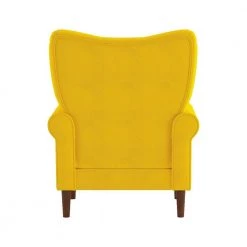 Cecily Yellow Velvet Tufted Back Club Accent Chair by EVERGLADE HOME -EVERGLADE HOME Shop yellow everglade home accent chairs lx 1046yw 1 4f 1000