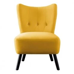 Shapel Yellow Velvet Upholstery Tufted Back Accent Chair by EVERGLADE HOME