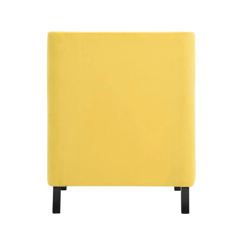 Ceylon Yellow Velvet Tufted Back Accent Chair by EVERGLADE HOME 5 Ceylon Yellow Velvet Tufted Back Accent Chair by EVERGLADE HOME - Image 5